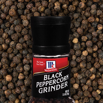 McCormick Black Peppercorn Grinder – Faster Meal Prep for Busy Home Cooks, Fresh Pepper on Demand