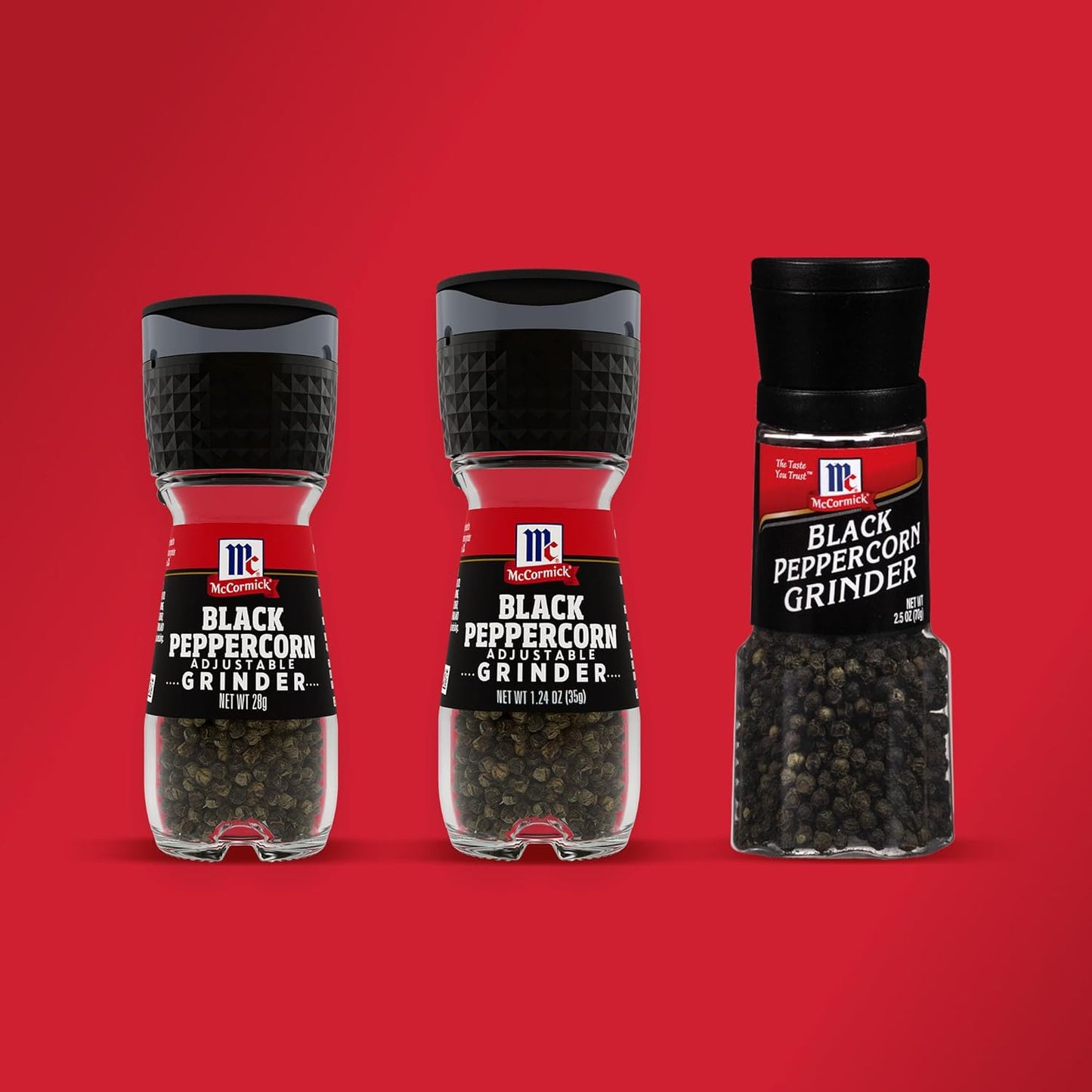 McCormick Black Peppercorn Grinder – Faster Meal Prep for Busy Home Cooks, Fresh Pepper on Demand