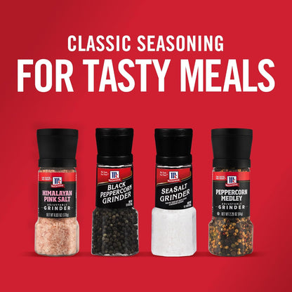 McCormick Black Peppercorn Grinder – Faster Meal Prep for Busy Home Cooks, Fresh Pepper on Demand