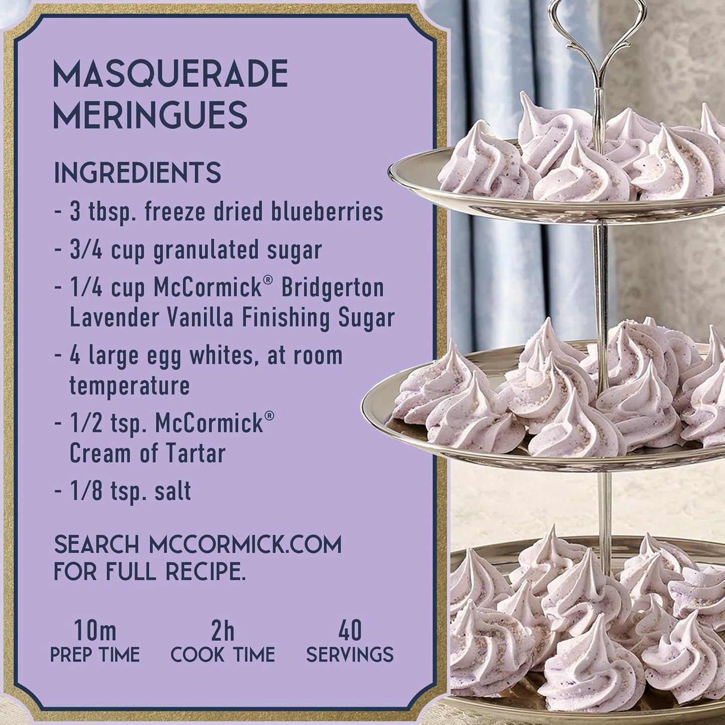 McCormick Bridgerton Finishing Sugar – Lavender Vanilla, Limited Edition Birthday Gift for Women Who Love Baking and Cocktails