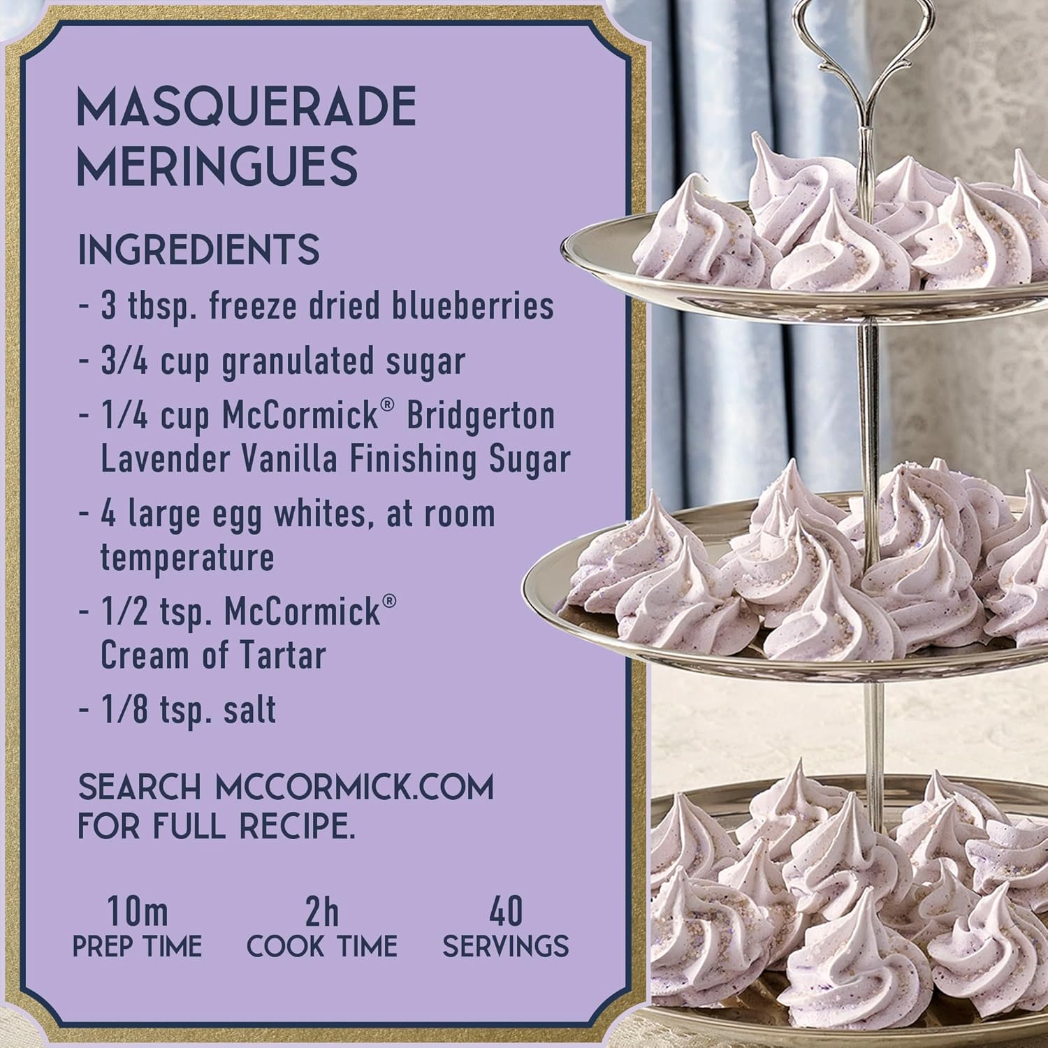 McCormick Bridgerton Finishing Sugar – Lavender Vanilla, Limited Edition Birthday Gift for Women Who Love Baking and Cocktails
