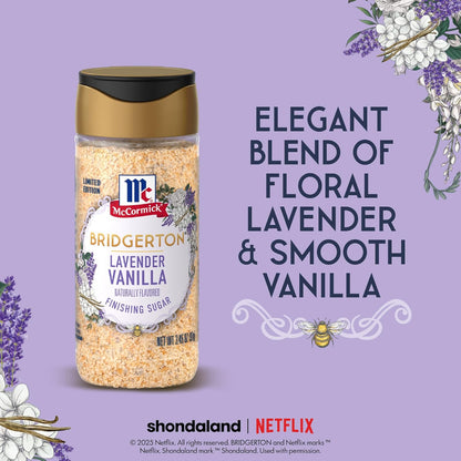 McCormick Bridgerton Finishing Sugar – Lavender Vanilla, Limited Edition Birthday Gift for Women Who Love Baking and Cocktails