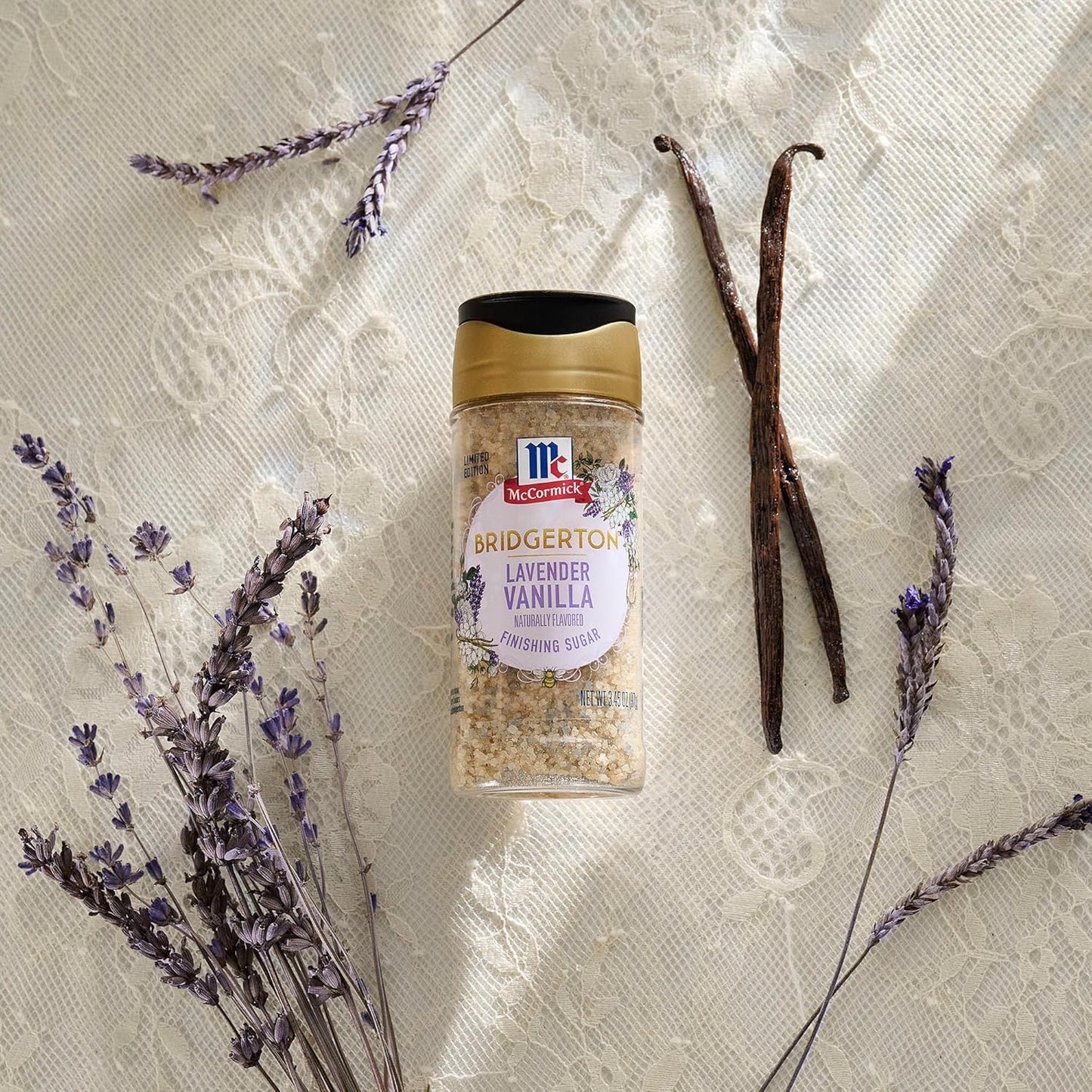 McCormick Bridgerton Finishing Sugar – Lavender Vanilla, Limited Edition Birthday Gift for Women Who Love Baking and Cocktails