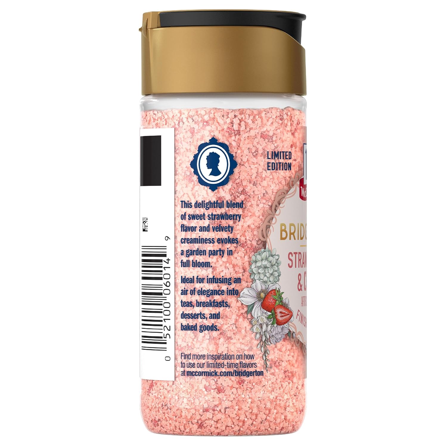McCormick Bridgerton Finishing Sugar – Limited Edition Birthday Gift for Bridgerton Fans, Strawberries & Cream Dessert Garnish