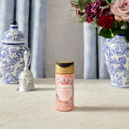 McCormick Bridgerton Finishing Sugar – Limited Edition Birthday Gift for Bridgerton Fans, Strawberries & Cream Dessert Garnish