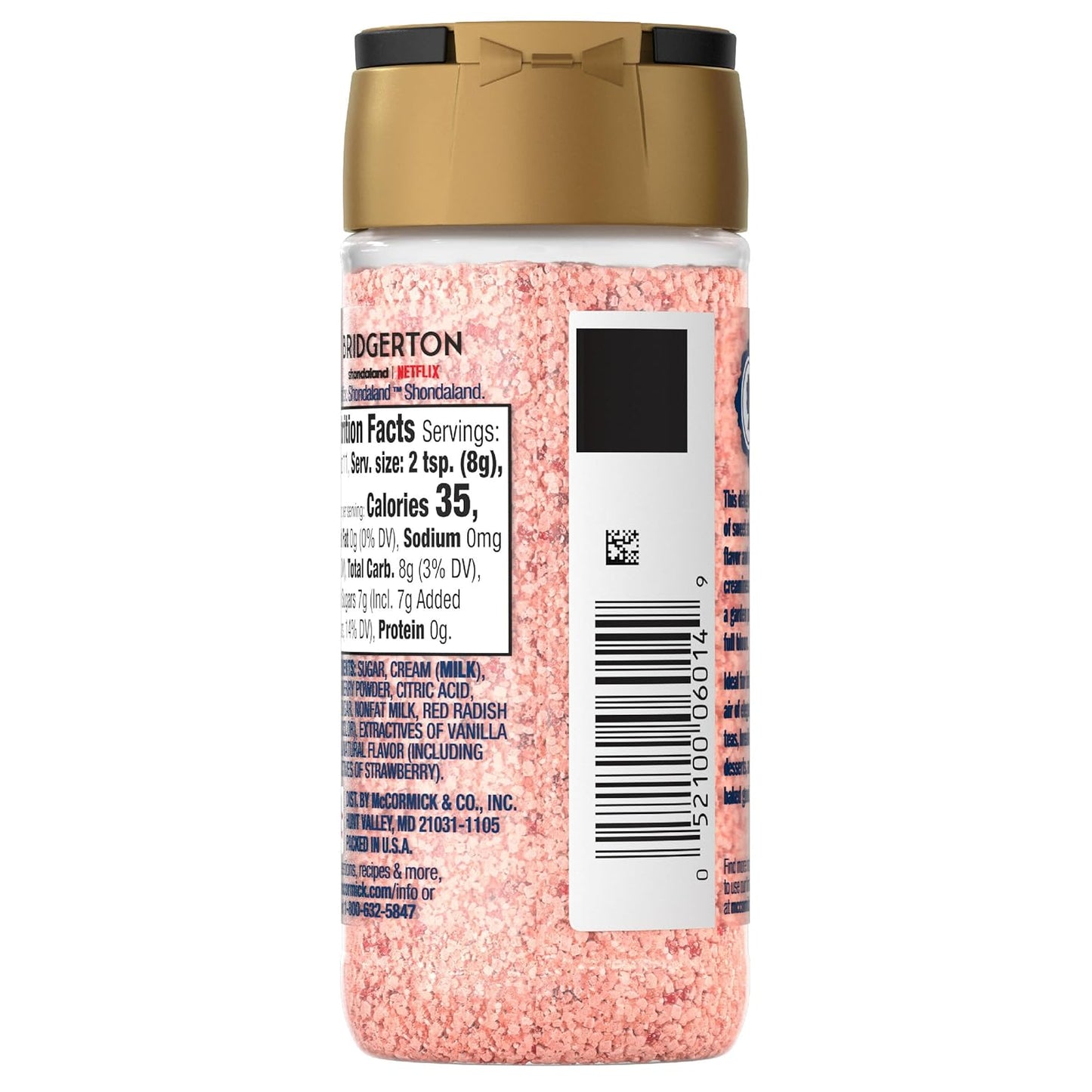 McCormick Bridgerton Finishing Sugar – Limited Edition Birthday Gift for Bridgerton Fans, Strawberries & Cream Dessert Garnish