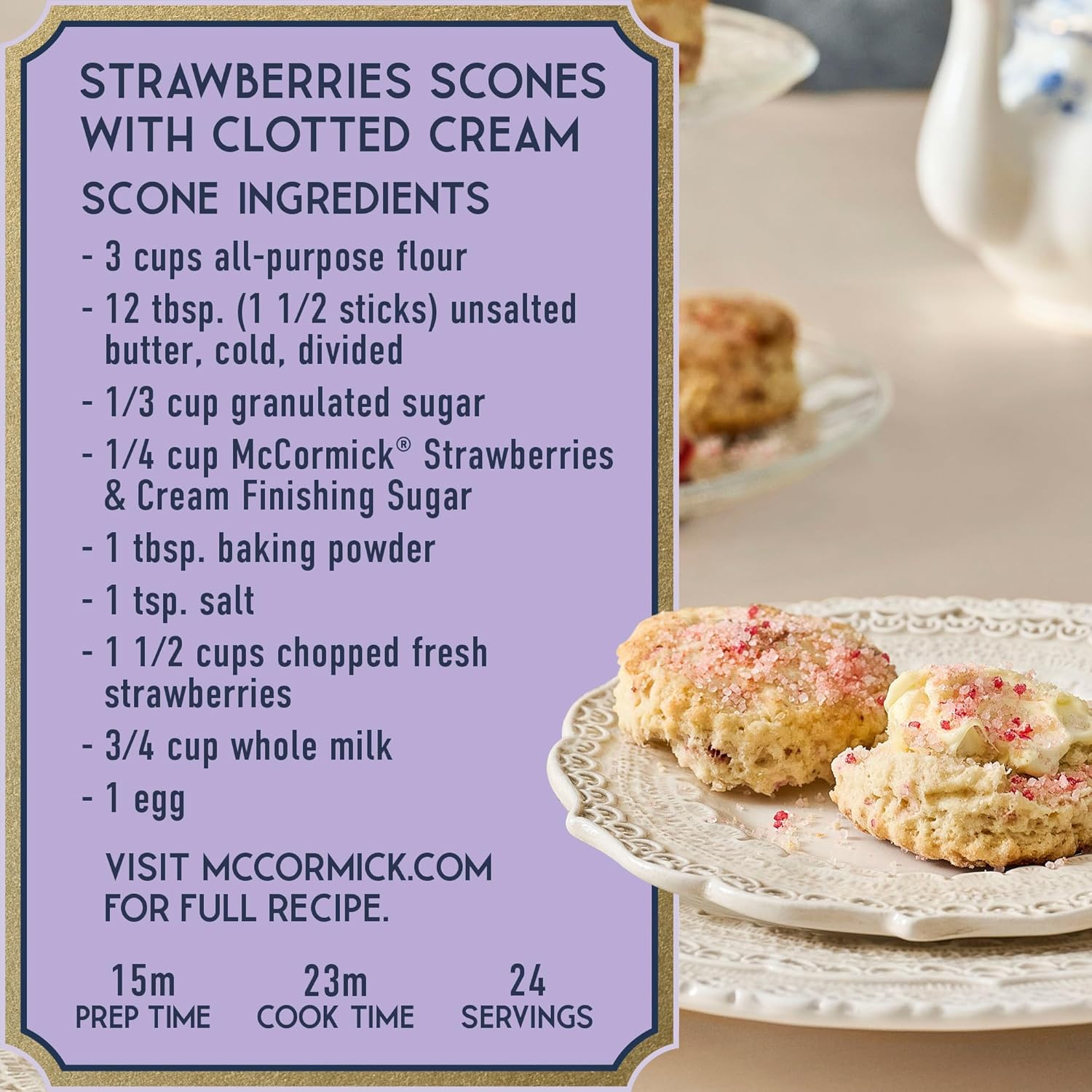 McCormick Bridgerton Finishing Sugar – Limited Edition Birthday Gift for Bridgerton Fans, Strawberries & Cream Dessert Garnish
