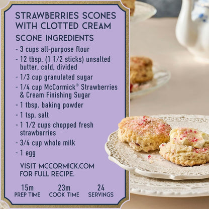 McCormick Bridgerton Finishing Sugar – Limited Edition Birthday Gift for Bridgerton Fans, Strawberries & Cream Dessert Garnish