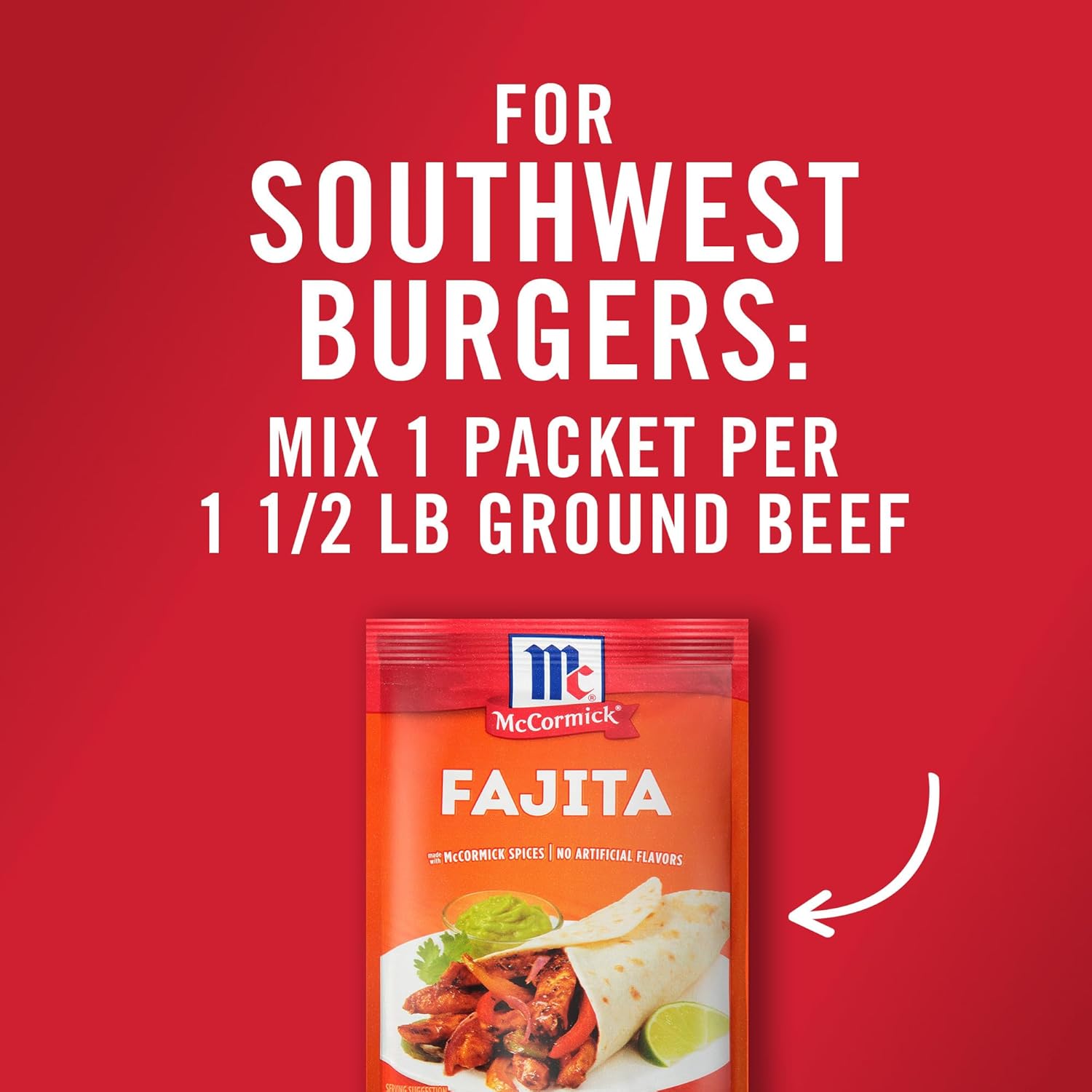McCormick Fajita Seasoning Mix – Pantry Friendly Spice Packet for Sizzling Home Fajita Dinners and Tex-Mex Nights
