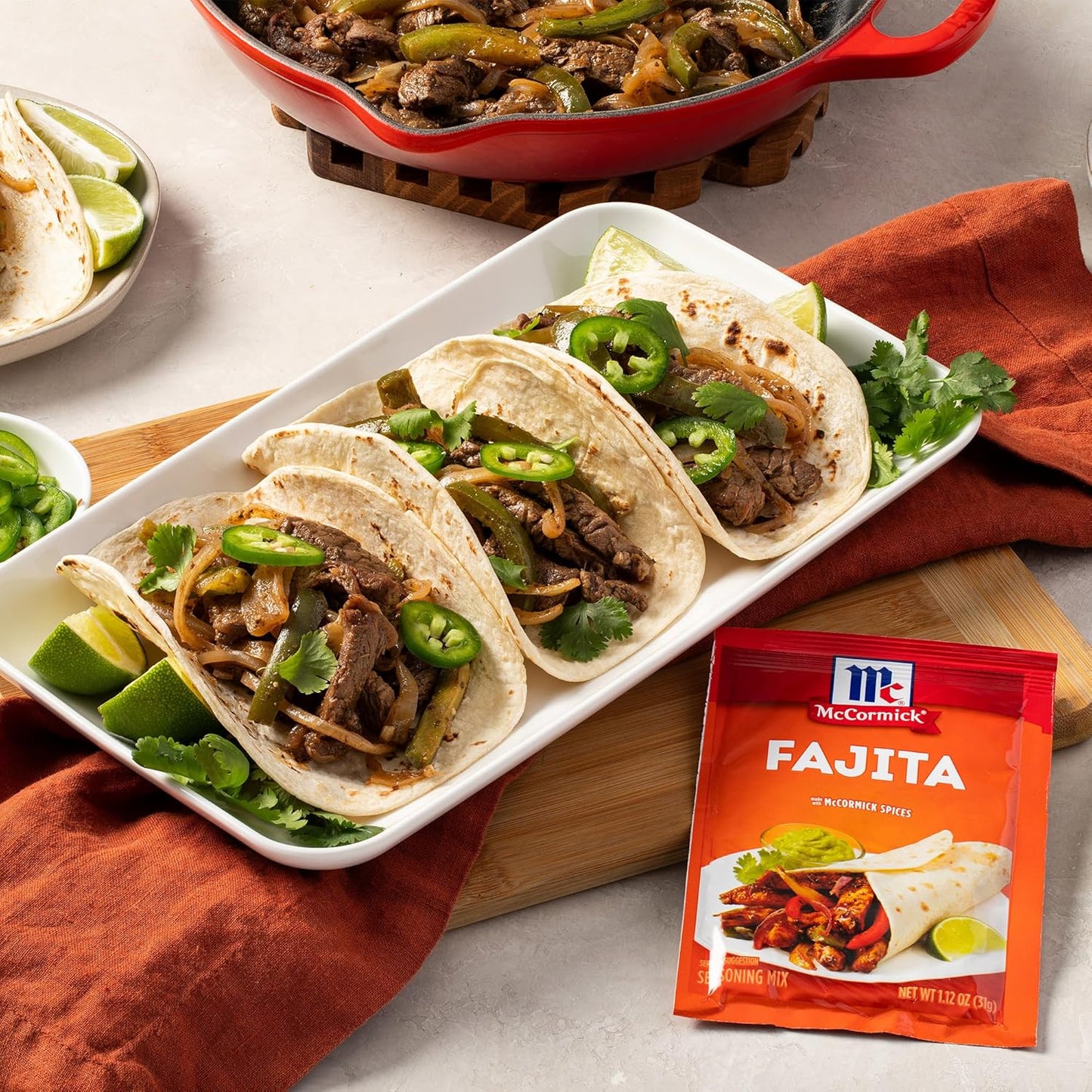 McCormick Fajita Seasoning Mix – Pantry Friendly Spice Packet for Sizzling Home Fajita Dinners and Tex-Mex Nights