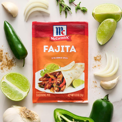 McCormick Fajita Seasoning Mix – Pantry Friendly Spice Packet for Sizzling Home Fajita Dinners and Tex-Mex Nights