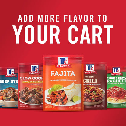 McCormick Fajita Seasoning Mix – Pantry Friendly Spice Packet for Sizzling Home Fajita Dinners and Tex-Mex Nights