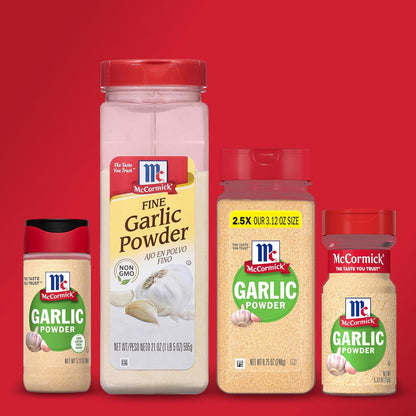 McCormick Garlic Powder – Non-GMO Seasoning for Wellness-Focused Family Meals, 8.75 oz