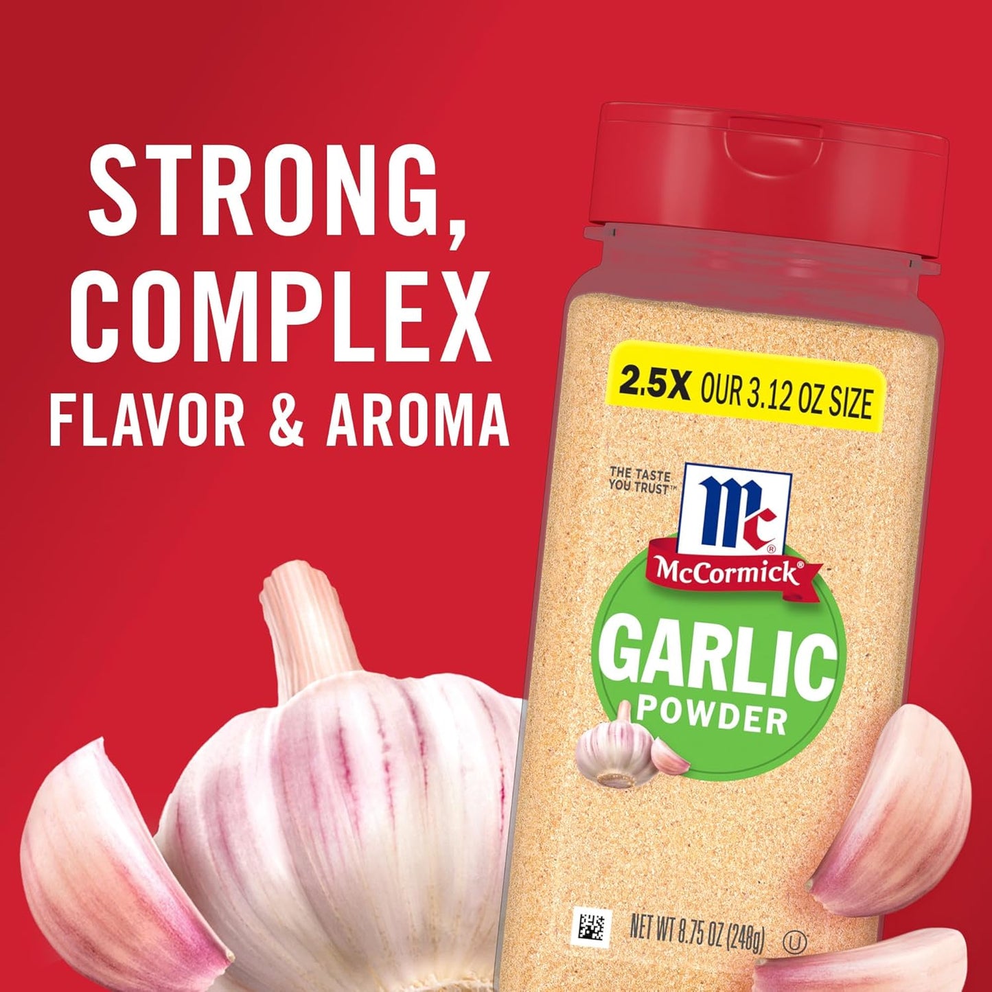 McCormick Garlic Powder – Non-GMO Seasoning for Wellness-Focused Family Meals, 8.75 oz