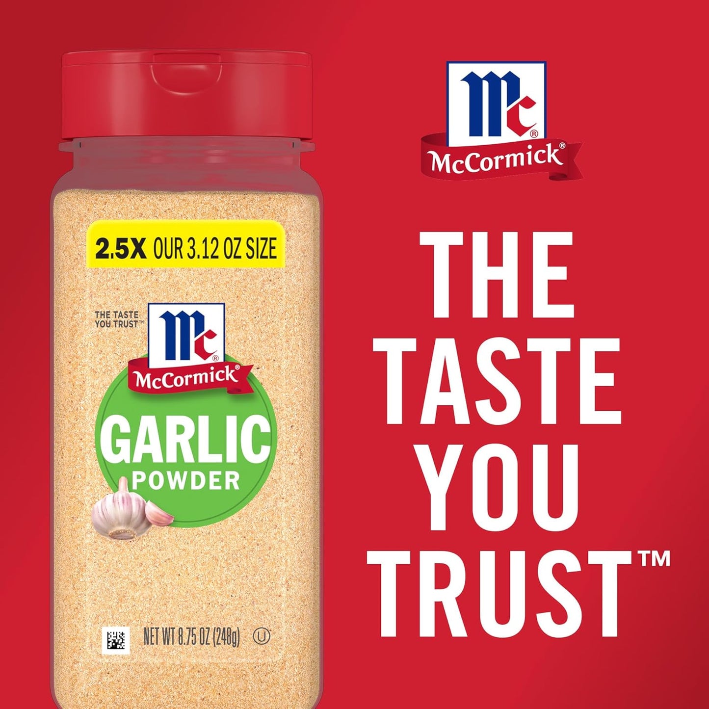 McCormick Garlic Powder – Non-GMO Seasoning for Wellness-Focused Family Meals, 8.75 oz
