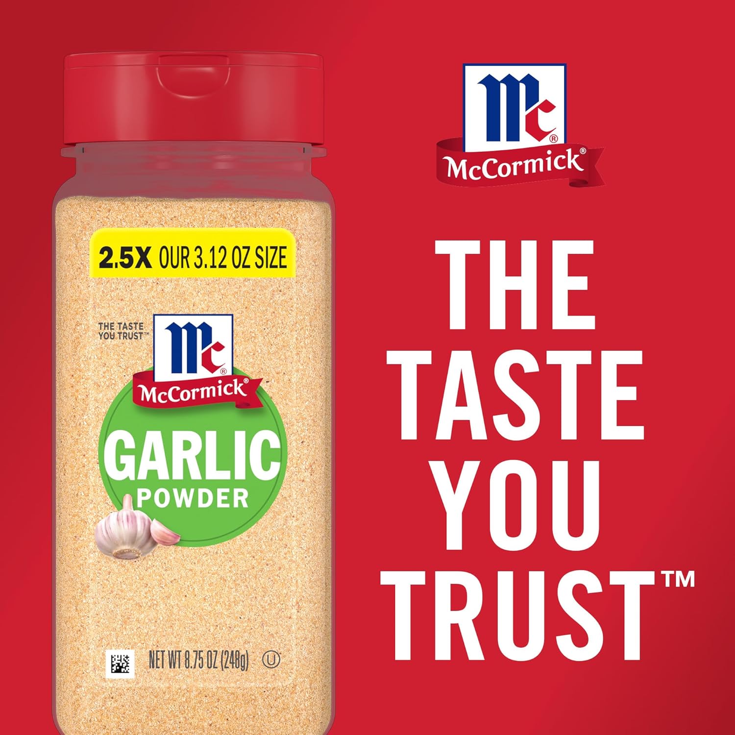 McCormick Garlic Powder – Non-GMO Seasoning for Wellness-Focused Family Meals, 8.75 oz