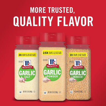 McCormick Garlic Powder – Non-GMO Seasoning for Wellness-Focused Family Meals, 8.75 oz