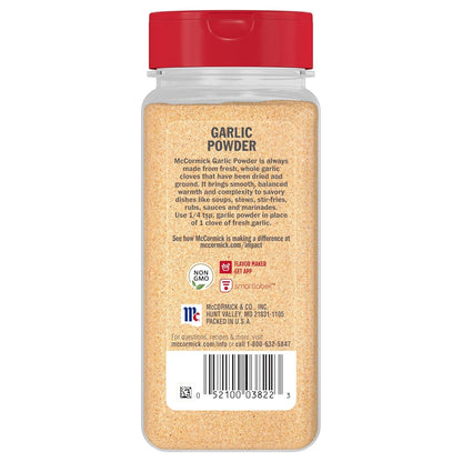 McCormick Garlic Powder – Non-GMO Seasoning for Wellness-Focused Family Meals, 8.75 oz