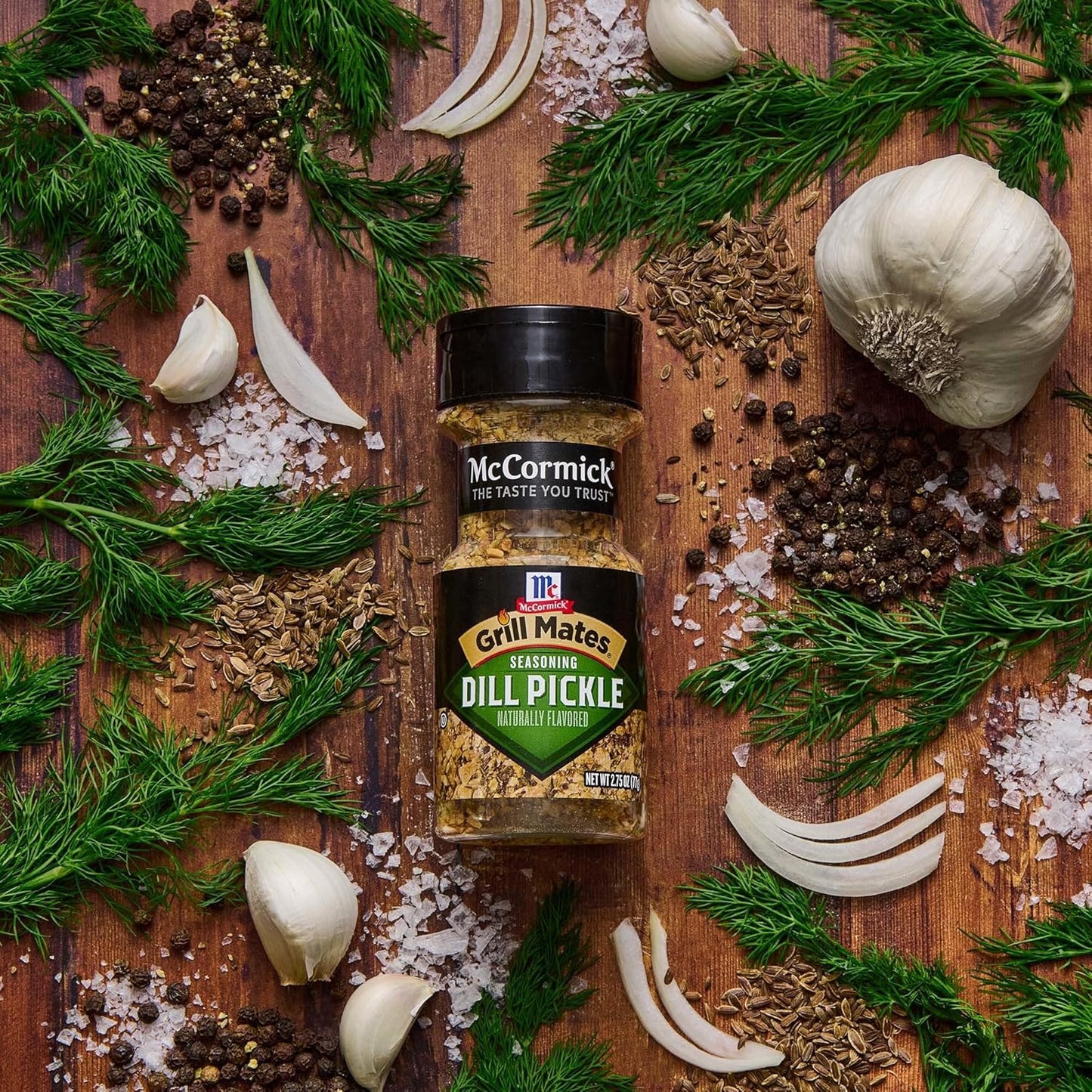 McCormick Grill Mates Dill Pickle Seasoning, 2.75 oz – Portable Patio & Tailgate Dry Rub for Burgers, Pork Chops, and Wings