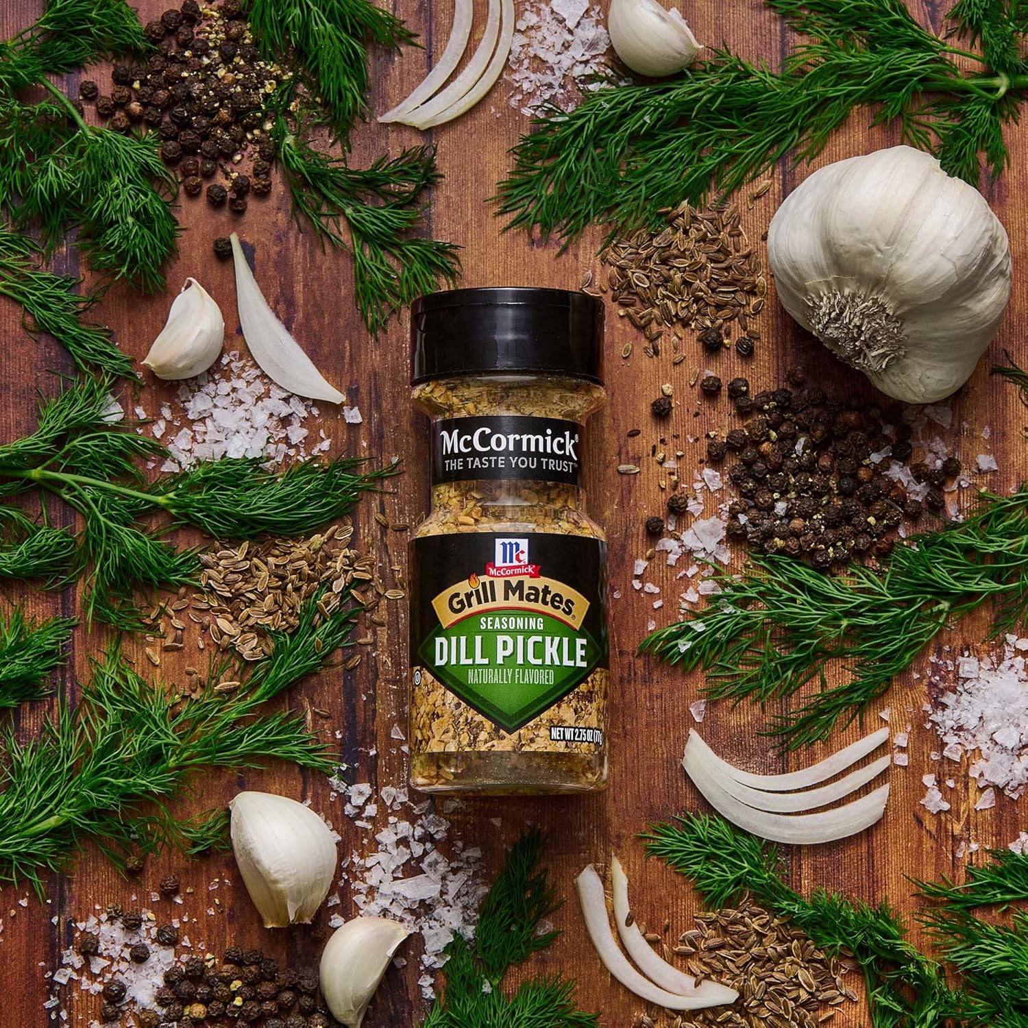 McCormick Grill Mates Dill Pickle Seasoning, 2.75 oz – Portable Patio & Tailgate Dry Rub for Burgers, Pork Chops, and Wings