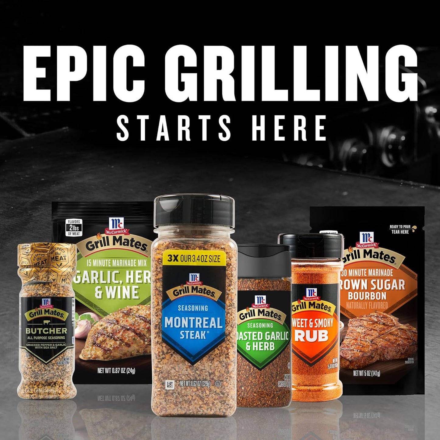 McCormick Grill Mates Montreal Steak Seasoning – Heavy-Duty Patio and Tailgate Shake for Open-Air Steak Grilling