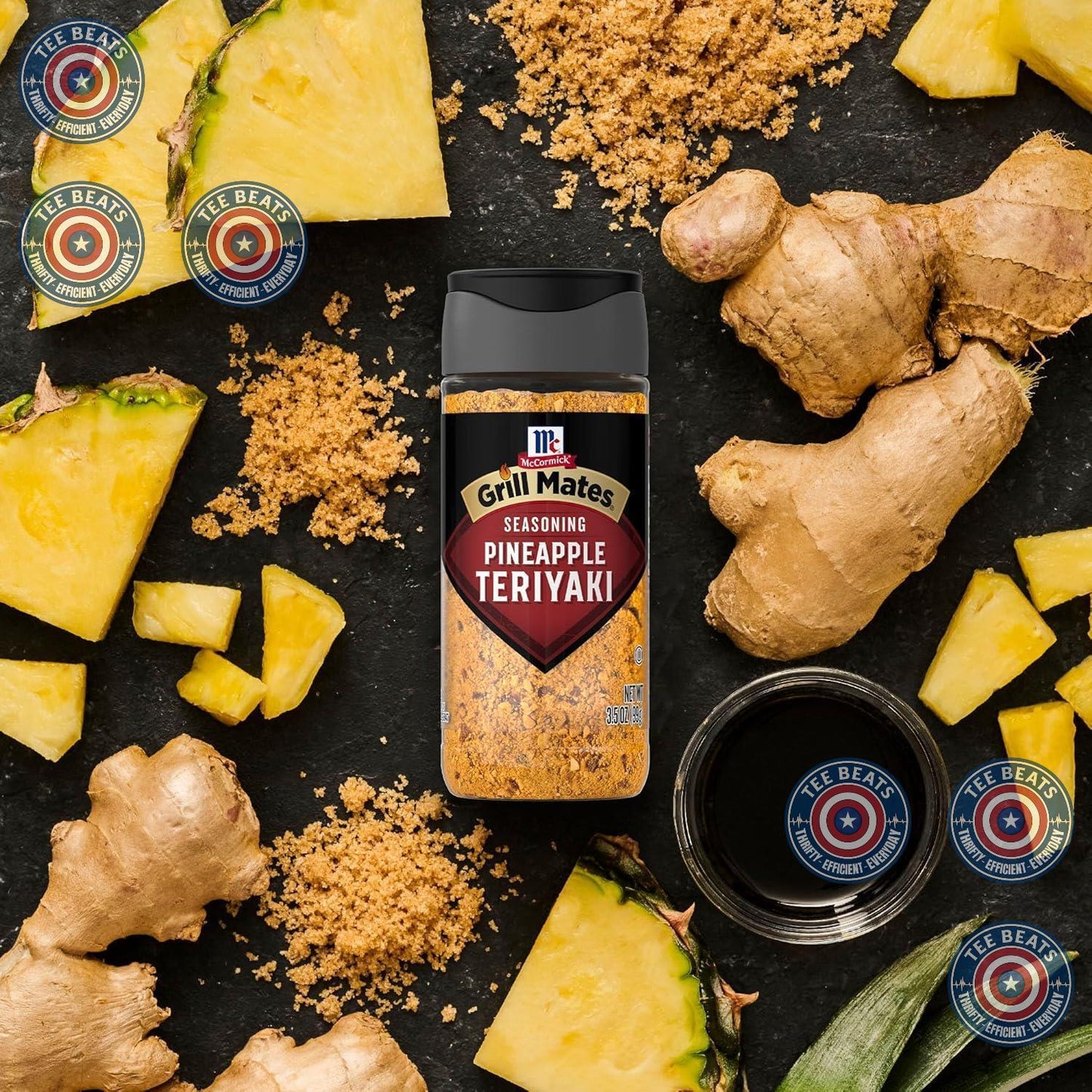 McCormick Grill Mates Pineapple Teriyaki Seasoning for Backyard BBQs and Patio Grilling, Savory-Sweet Rub for Chicken, Pork, and Seafood
