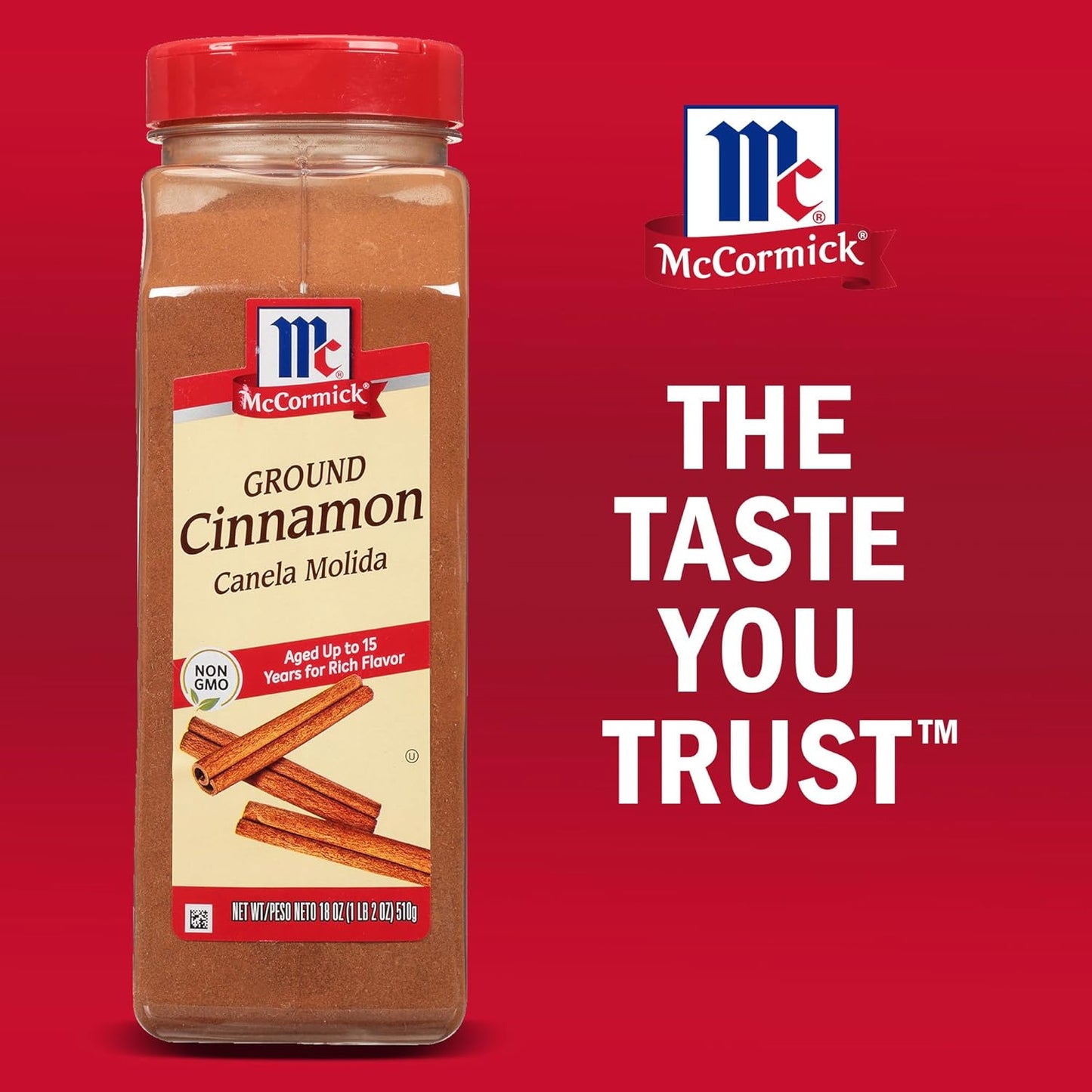 McCormick Ground Cinnamon, 18 oz – Clean-Label Pantry Staple for Mindful Home Cooking