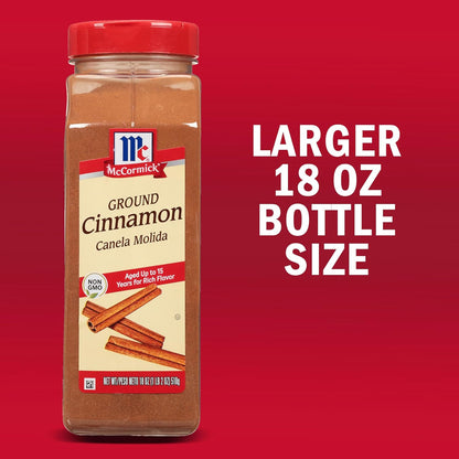 McCormick Ground Cinnamon, 18 oz – Clean-Label Pantry Staple for Mindful Home Cooking