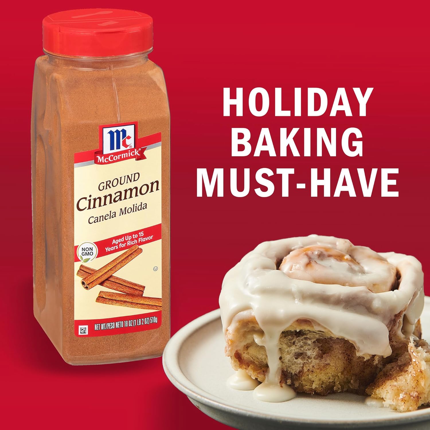 McCormick Ground Cinnamon, 18 oz – Clean-Label Pantry Staple for Mindful Home Cooking
