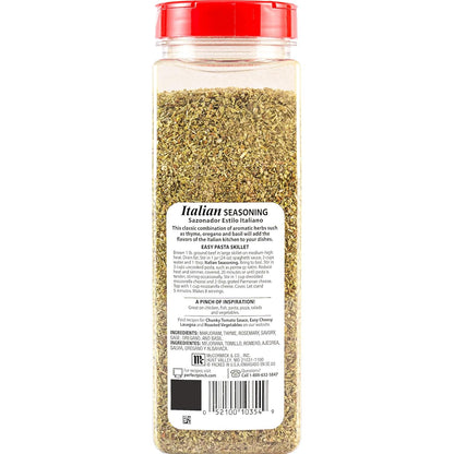 McCormick Italian Seasoning – Clean Pantry Essential for Guilt-Free Wellness Cooking, 6.25 oz All-Natural Herb Blend