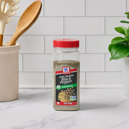 McCormick Organic Black Pepper – Thoughtful Housewarming Gift for Home Cooks, 12 oz Bottle