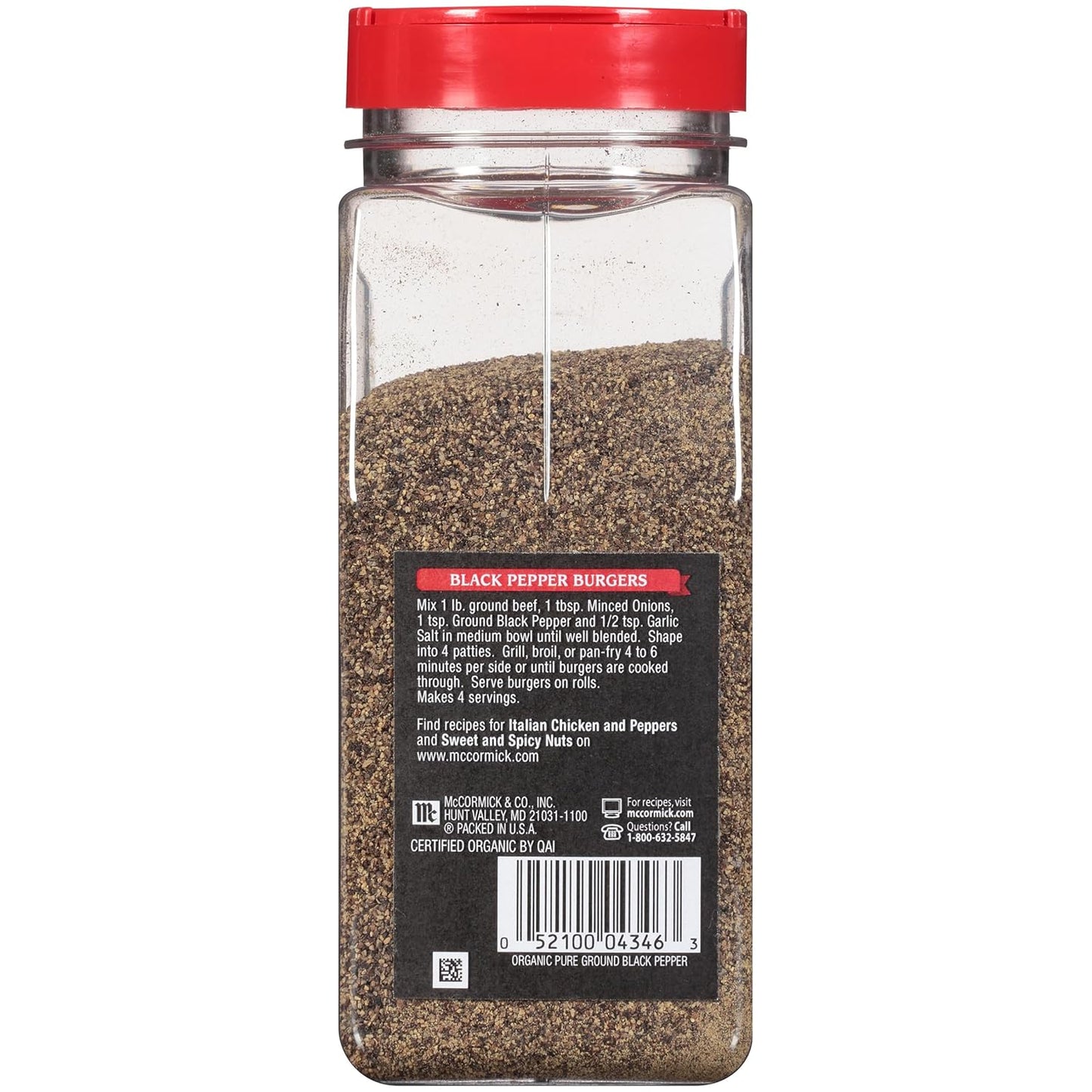 McCormick Organic Black Pepper – Thoughtful Housewarming Gift for Home Cooks, 12 oz Bottle