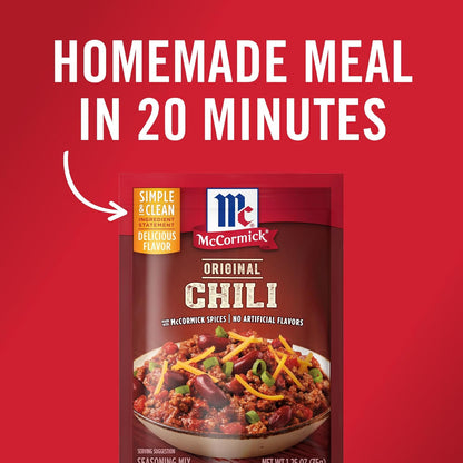 McCormick Original Chili Seasoning Mix for Vegetarian Bean Chili, No MSG Clean Label