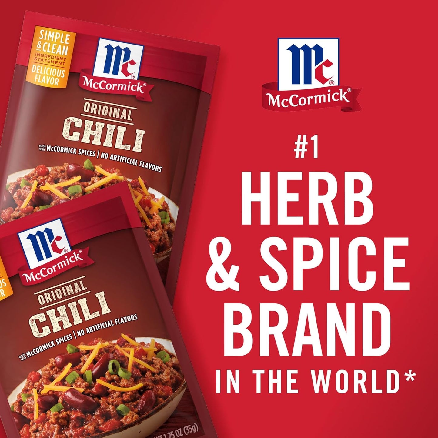McCormick Original Chili Seasoning Mix for Vegetarian Bean Chili, No MSG Clean Label