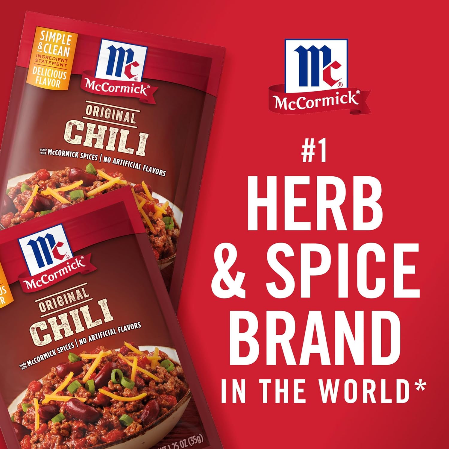 McCormick Original Chili Seasoning Mix for Vegetarian Bean Chili, No MSG Clean Label