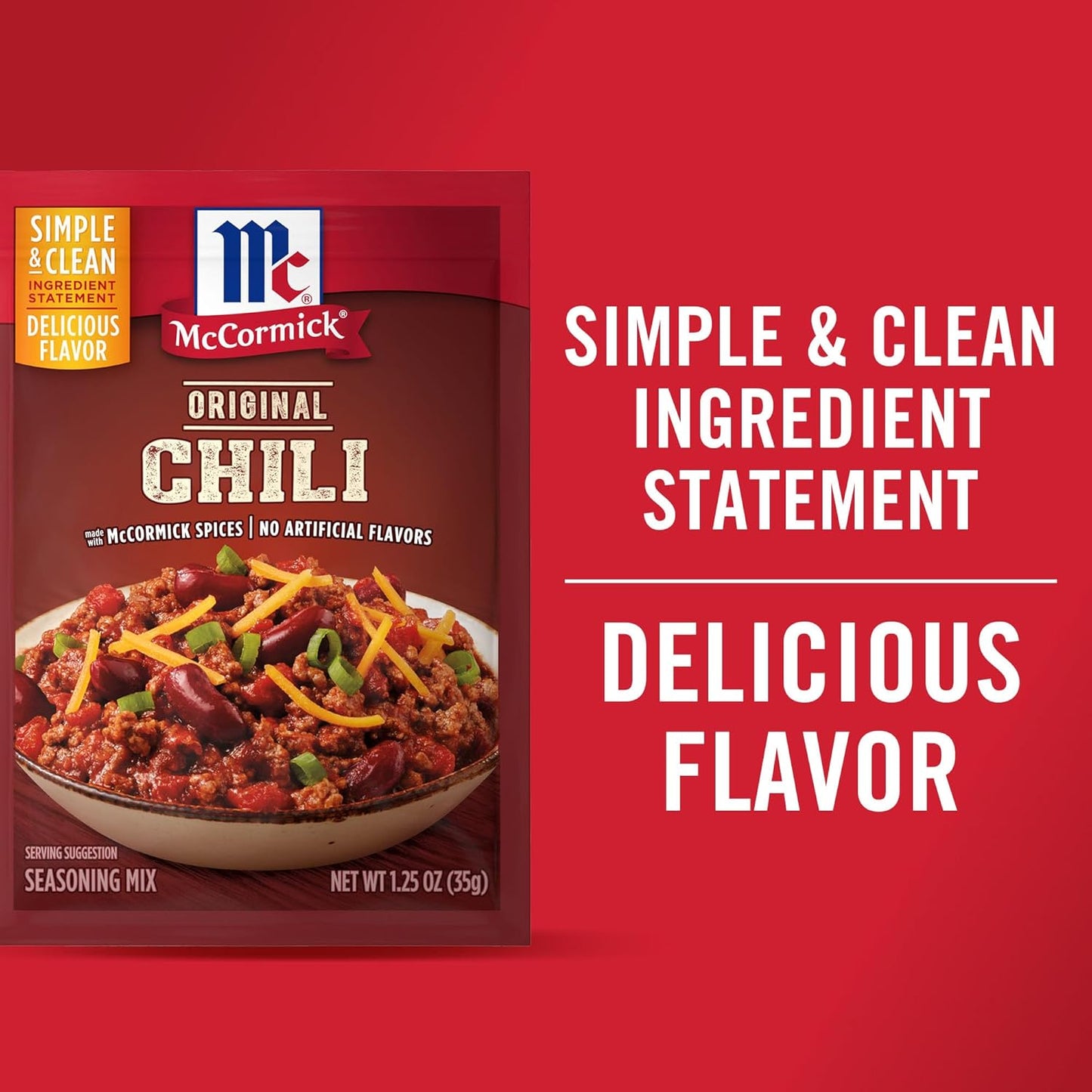 McCormick Original Chili Seasoning Mix for Vegetarian Bean Chili, No MSG Clean Label