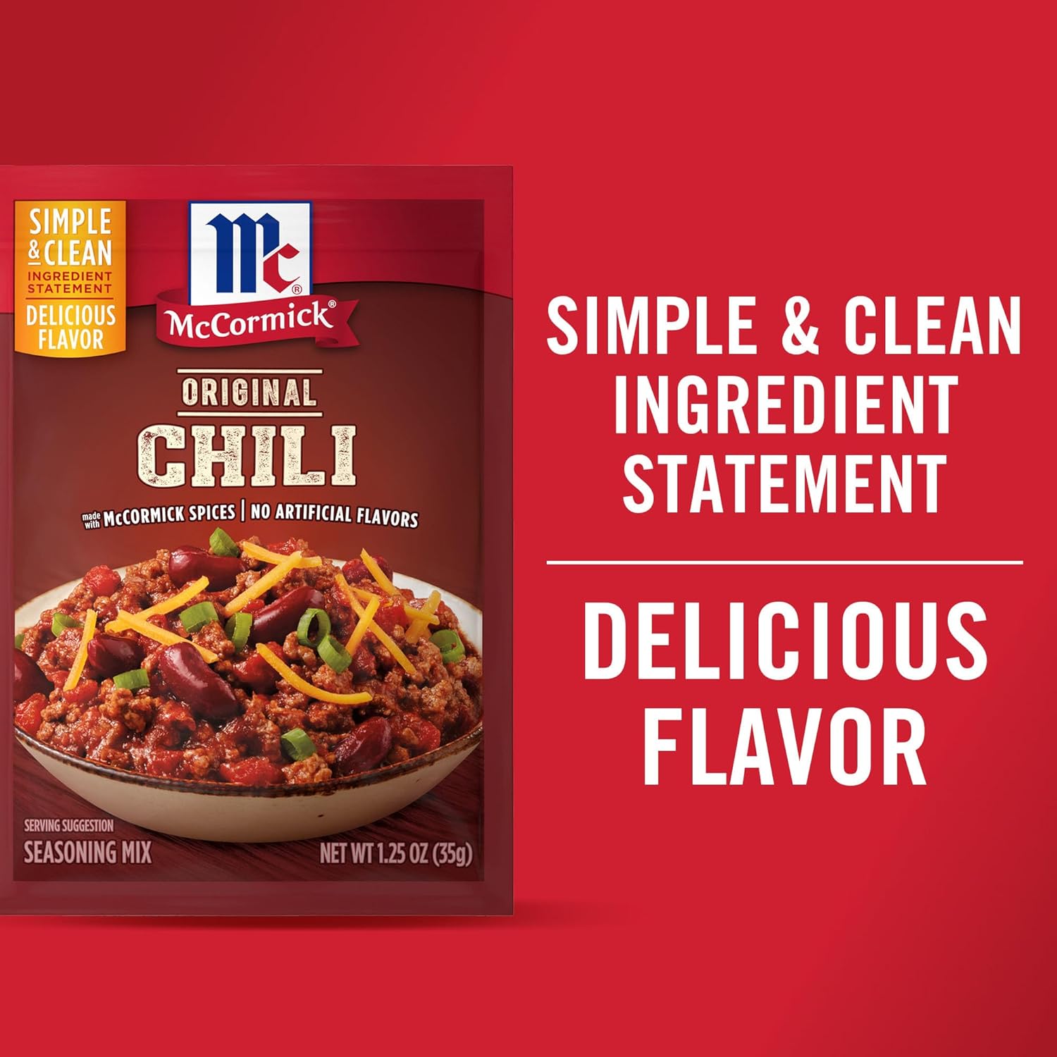 McCormick Original Chili Seasoning Mix for Vegetarian Bean Chili, No MSG Clean Label
