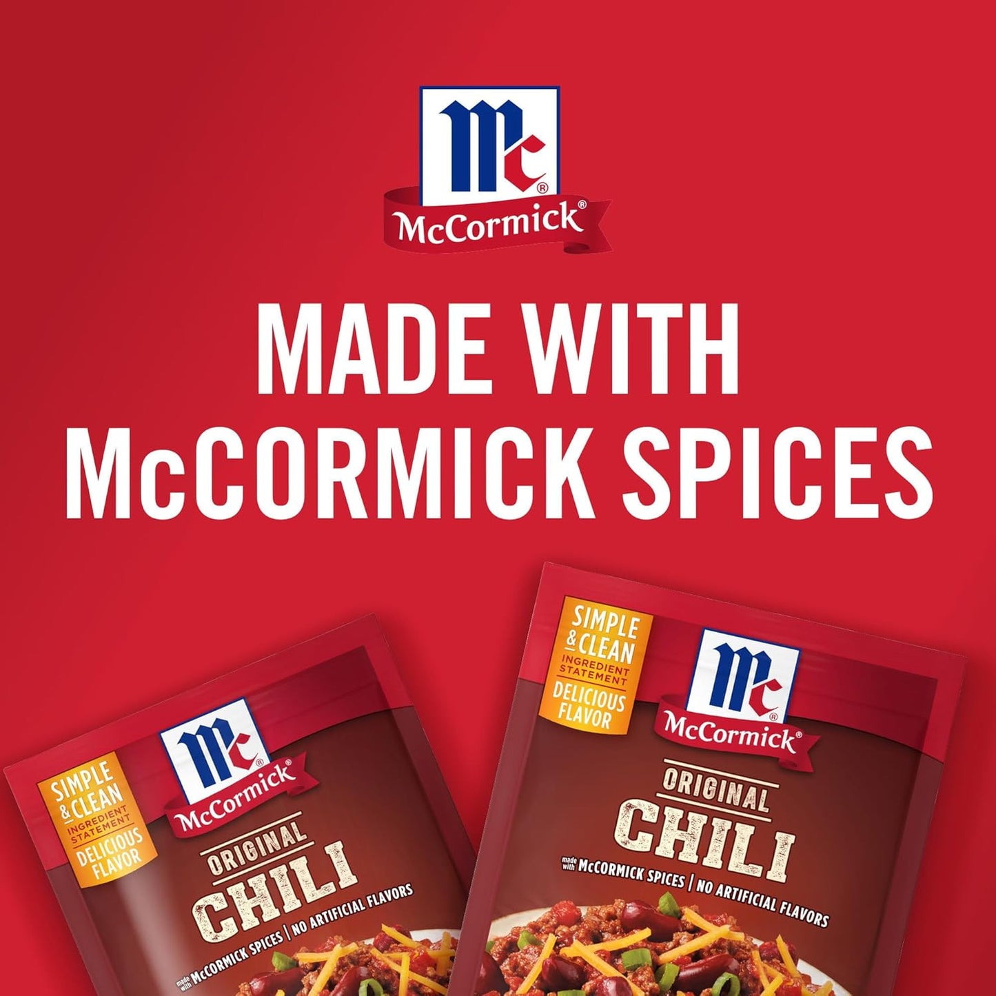 McCormick Original Chili Seasoning Mix for Vegetarian Bean Chili, No MSG Clean Label