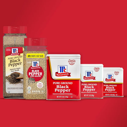 McCormick Pure Ground Black Pepper 6 oz – Non-GMO Seasoning for Wellness-Focused Meal Prep