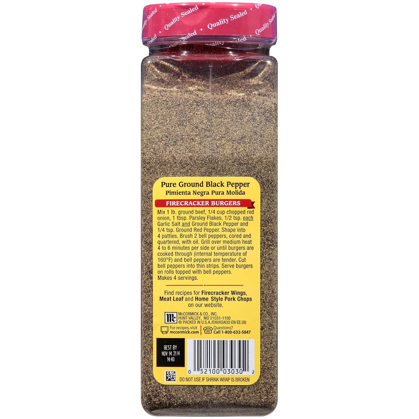 McCormick Pure Ground Black Pepper – High-Volume 6-Pack for Meal Prep Pros, Weekly Cooking Efficiency