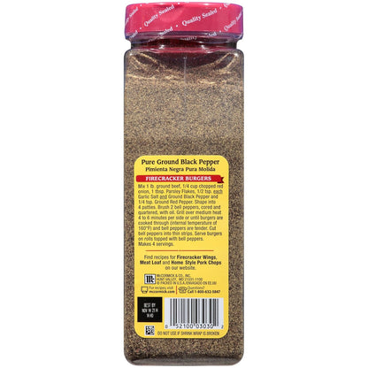 McCormick Pure Ground Black Pepper – High-Volume 6-Pack for Meal Prep Pros, Weekly Cooking Efficiency