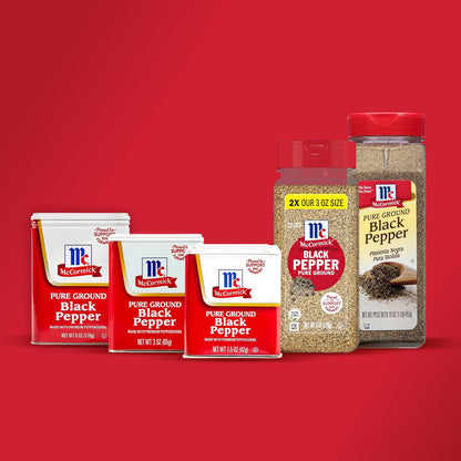 McCormick Pure Ground Black Pepper – High-Volume 6-Pack for Meal Prep Pros, Weekly Cooking Efficiency