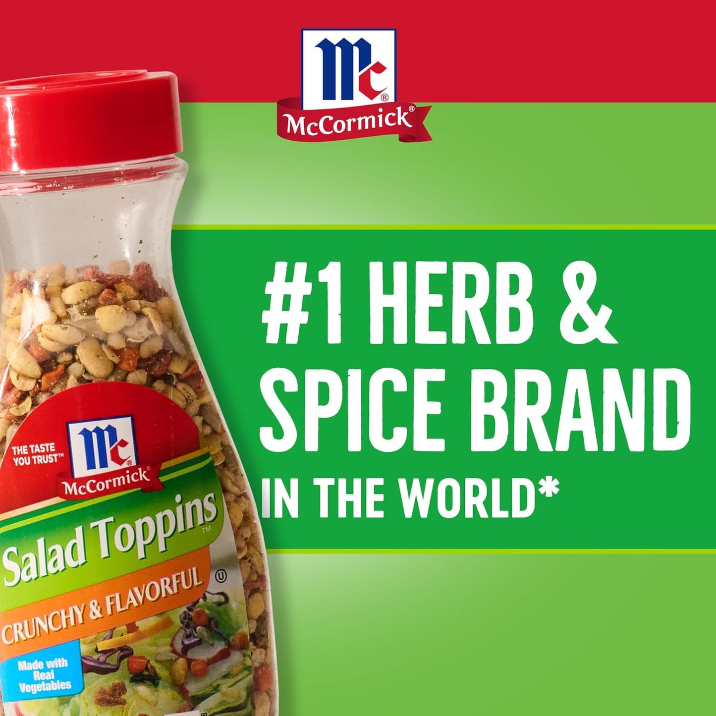 McCormick Salad Toppins Crunchy & Flavorful for Work Lunch Prep, Easy Sprinkle Topping for Desk-Friendly Salads