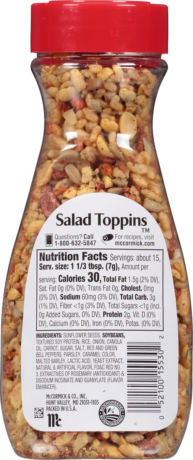 McCormick Salad Toppins Crunchy & Flavorful for Work Lunch Prep, Easy Sprinkle Topping for Desk-Friendly Salads