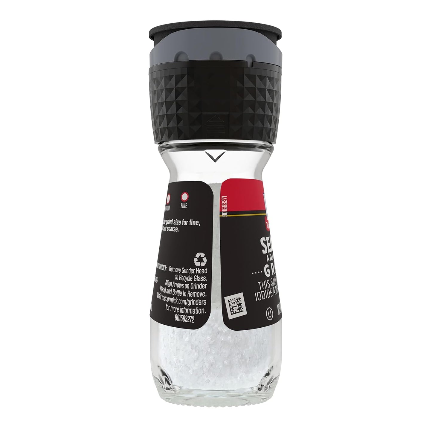 McCormick Sea Salt Grinder – Elegant Glass Grinder for Kitchen Counter Styling and Table Use