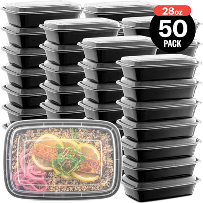 MealVault Pro – Less-Is-More Food Storage for Neutral Spaces, 50-Pack 28 oz BPA-Free Bento Box