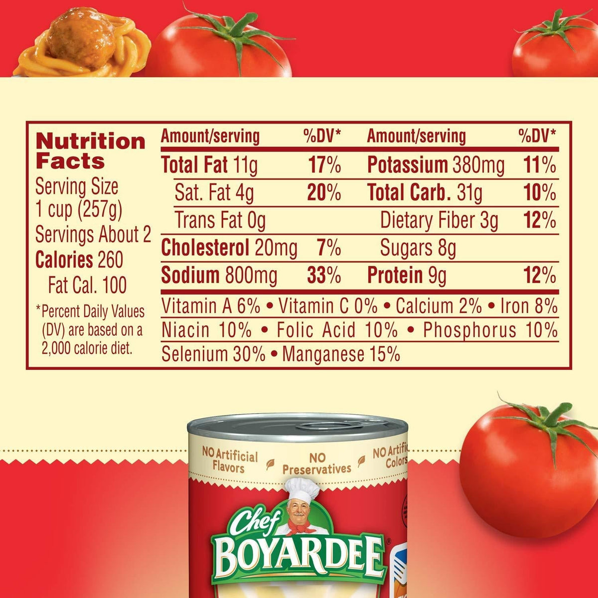 meatballs made with real beef, pork, and chicken in italian-style tomato sauce