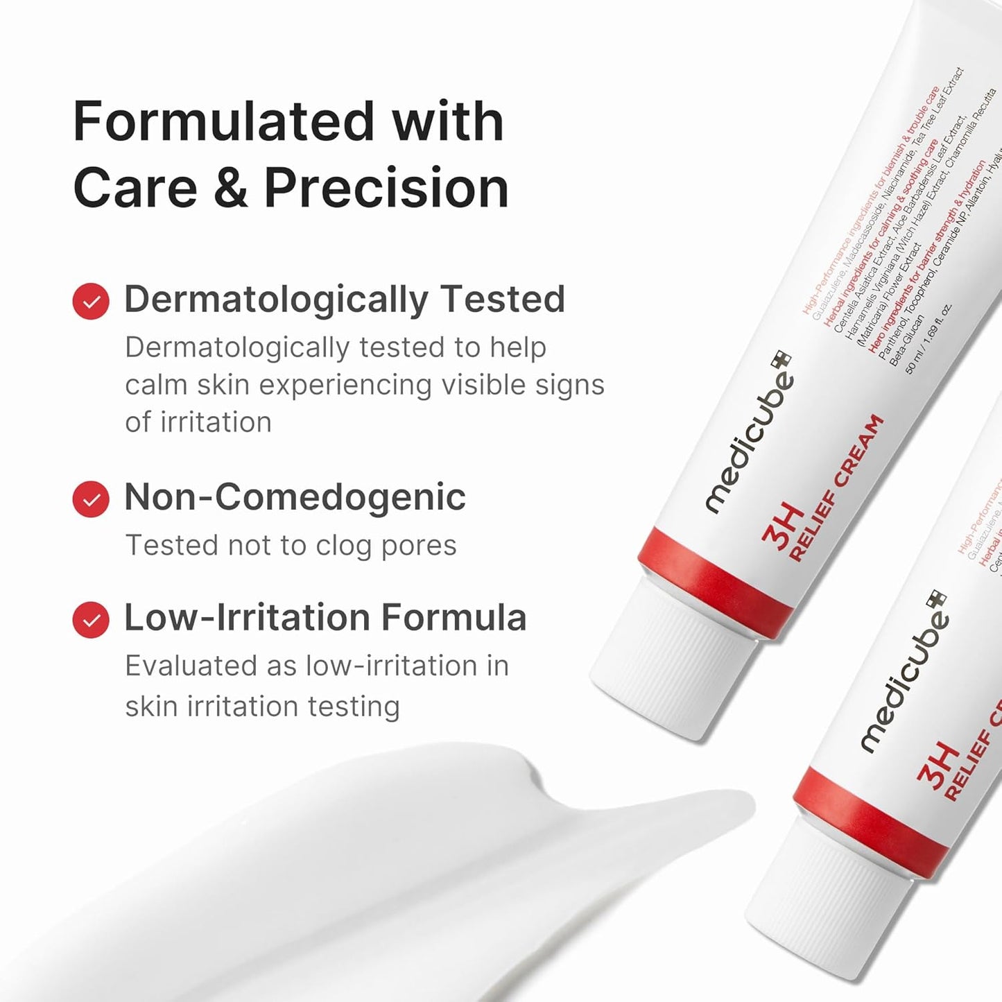medicube 3H Daily Relief Cream | Family Bathroom Moisturizer for Teens and Young Adults | Low-Irritation Sensitive Skin Cream for Dorm and Shared Vanity