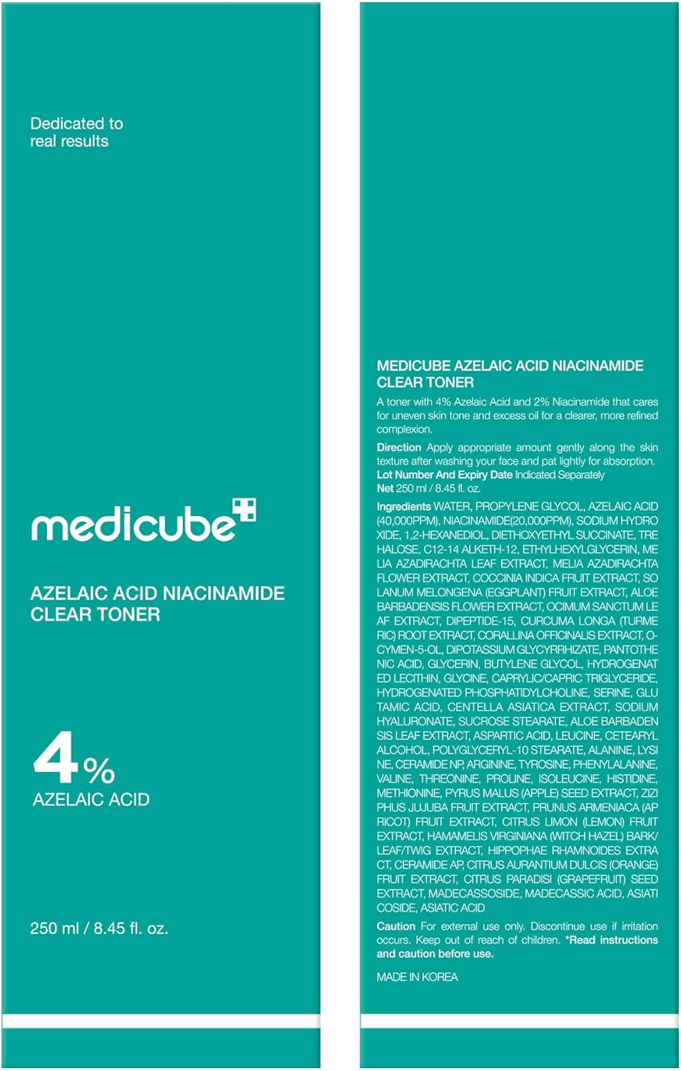 medicube Azelaic Acid Niacinamide Clarifying Toner – Fragrance-Free, Reactive-Skin Safe Toner for Sensitive Users