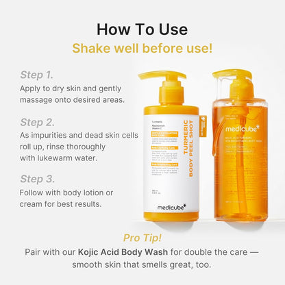 medicube Body Peel Shot with Turmeric – Single-Step Exfoliating Serum for an Uncluttered Body Care Shelf